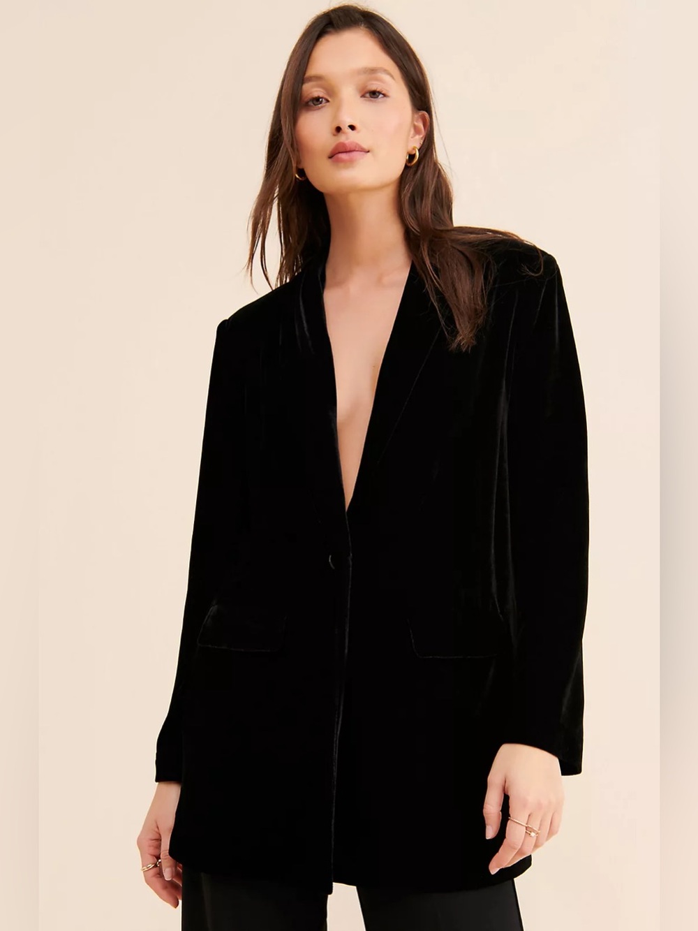 Anthropologie Endless Rose Velvet Blazer